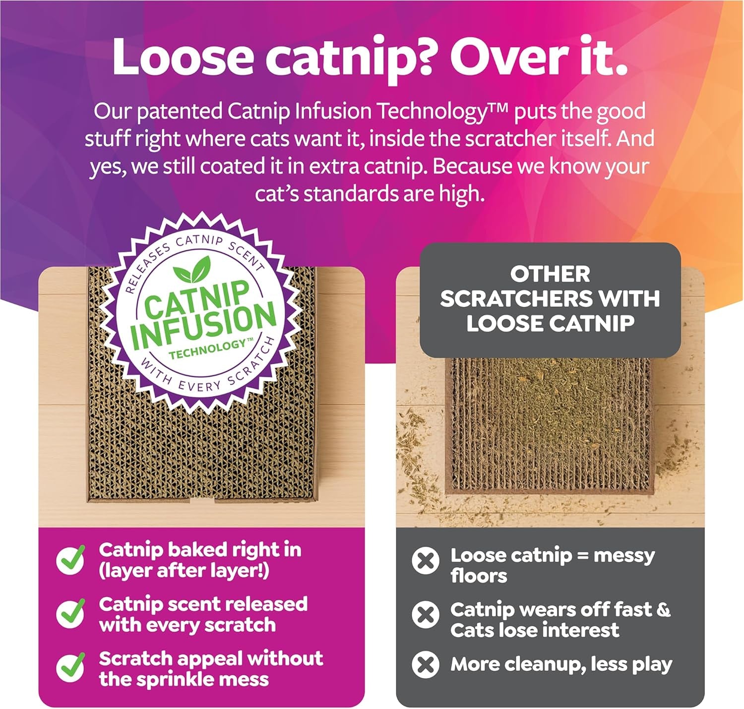 Scratch up Corrugated Hanging Cat Scratcher, Catnip Infusion Technology - Brown, Single Wide