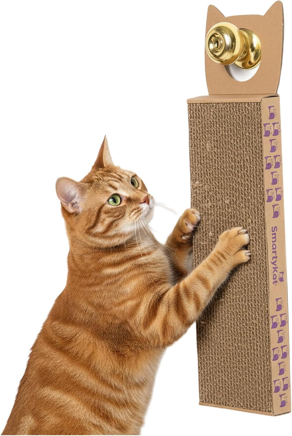Scratch up Corrugated Hanging Cat Scratcher, Catnip Infusion Technology - Brown, Single Wide