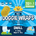 Disposable Male Dog Diapers - Super Absorbent, Leak-Proof Pee Wraps - Adjustable Fit, Comfortable Design, Advanced Moisture Control, and Wetness Indicator - Small (20 Count)