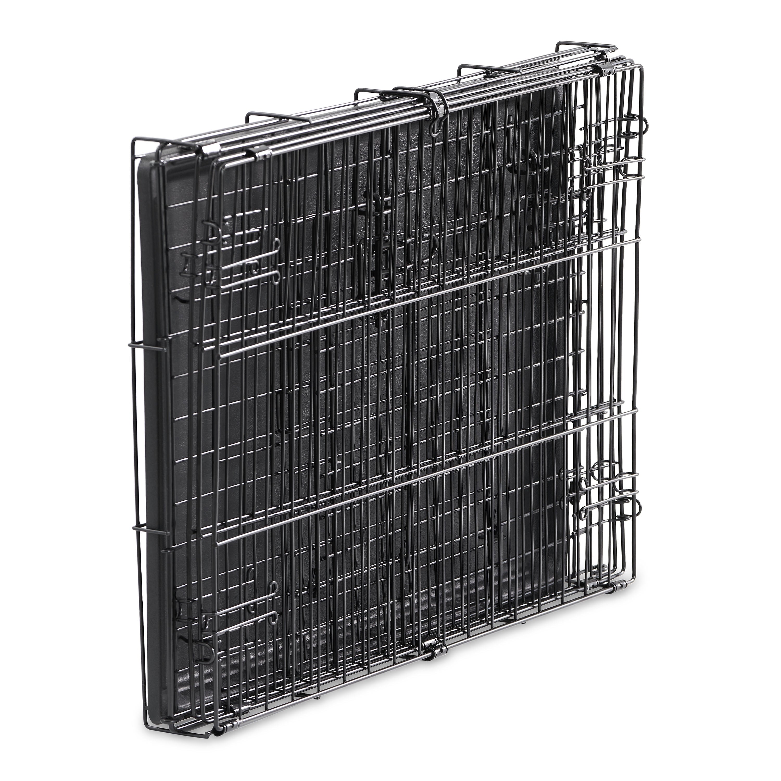 Foldable 48" Wire Crate for Dogs with Divider and Leak-Proof Tray