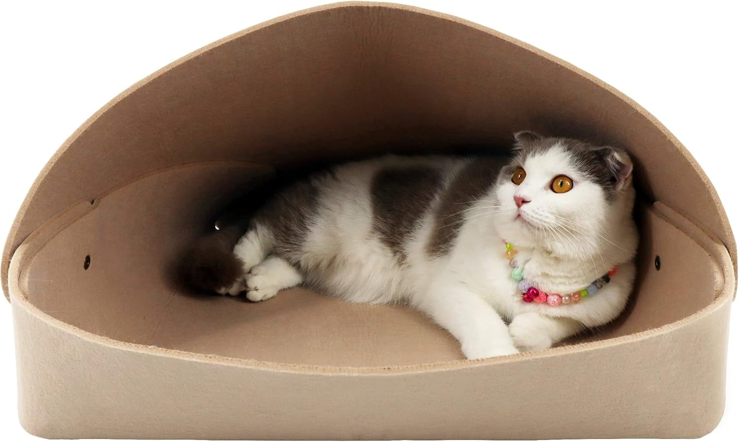 Cat Bed House Felt Cat Cave Tent House for Kitten Puppy Small Dog Indoor (Comfy Beige)