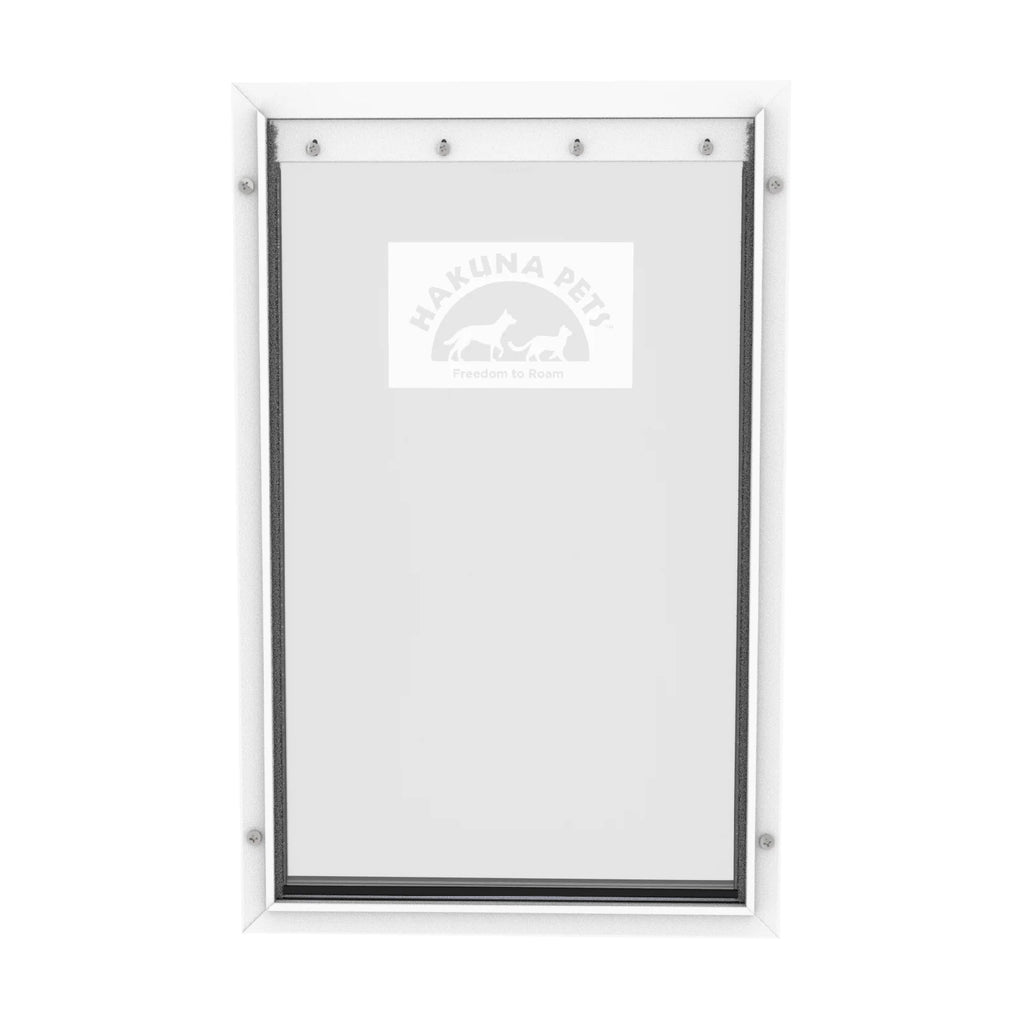 White Deluxe Aluminum Extra Large Pet Door for Doors up to 2.76", for Pets up to 220Lbs