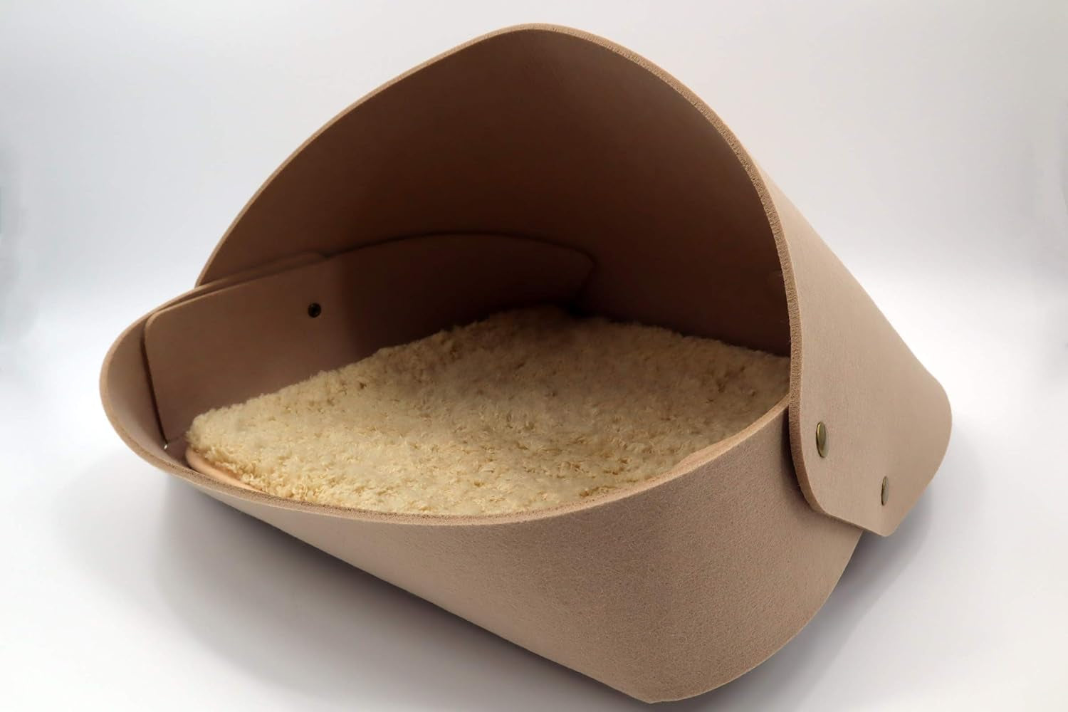 Cat Bed House Felt Cat Cave Tent House for Kitten Puppy Small Dog Indoor (Comfy Beige)