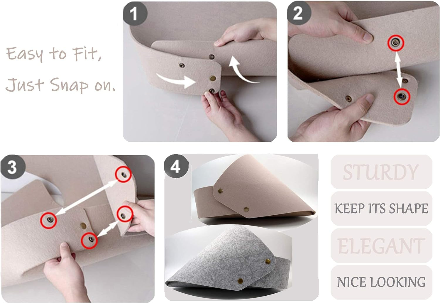 Cat Bed House Felt Cat Cave Tent House for Kitten Puppy Small Dog Indoor (Comfy Beige)