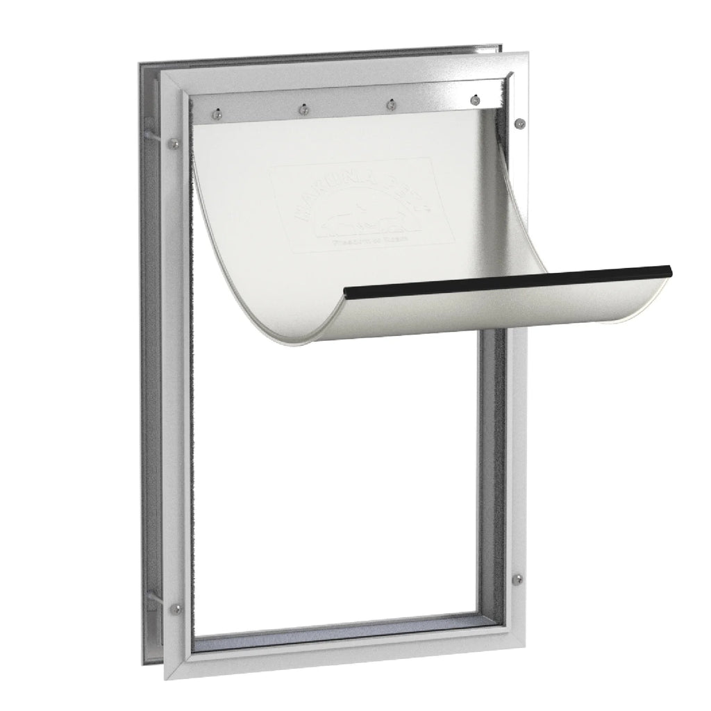 White Deluxe Aluminum Extra Large Pet Door for Doors up to 2.76", for Pets up to 220Lbs
