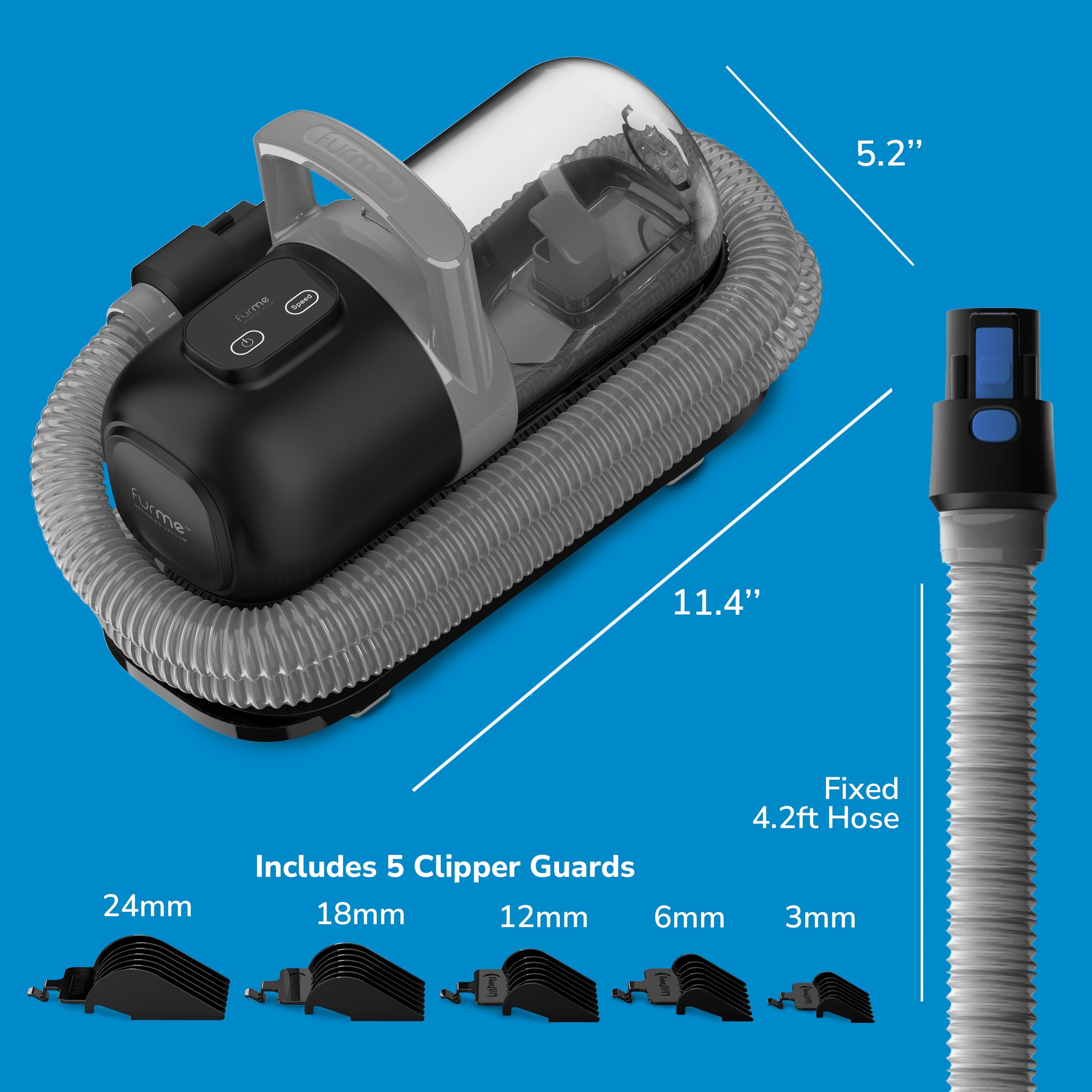 Original Pet Grooming Vacuum Kit, 5 Pet Grooming Tools, Works for All Dogs, Cats, and Pet Fur